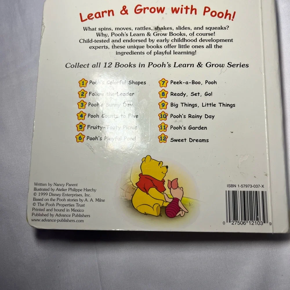 Vintage‎ 90s Disney Winnie the Pooh Learn & Grow Pooh’s Sunny Day Sound Book